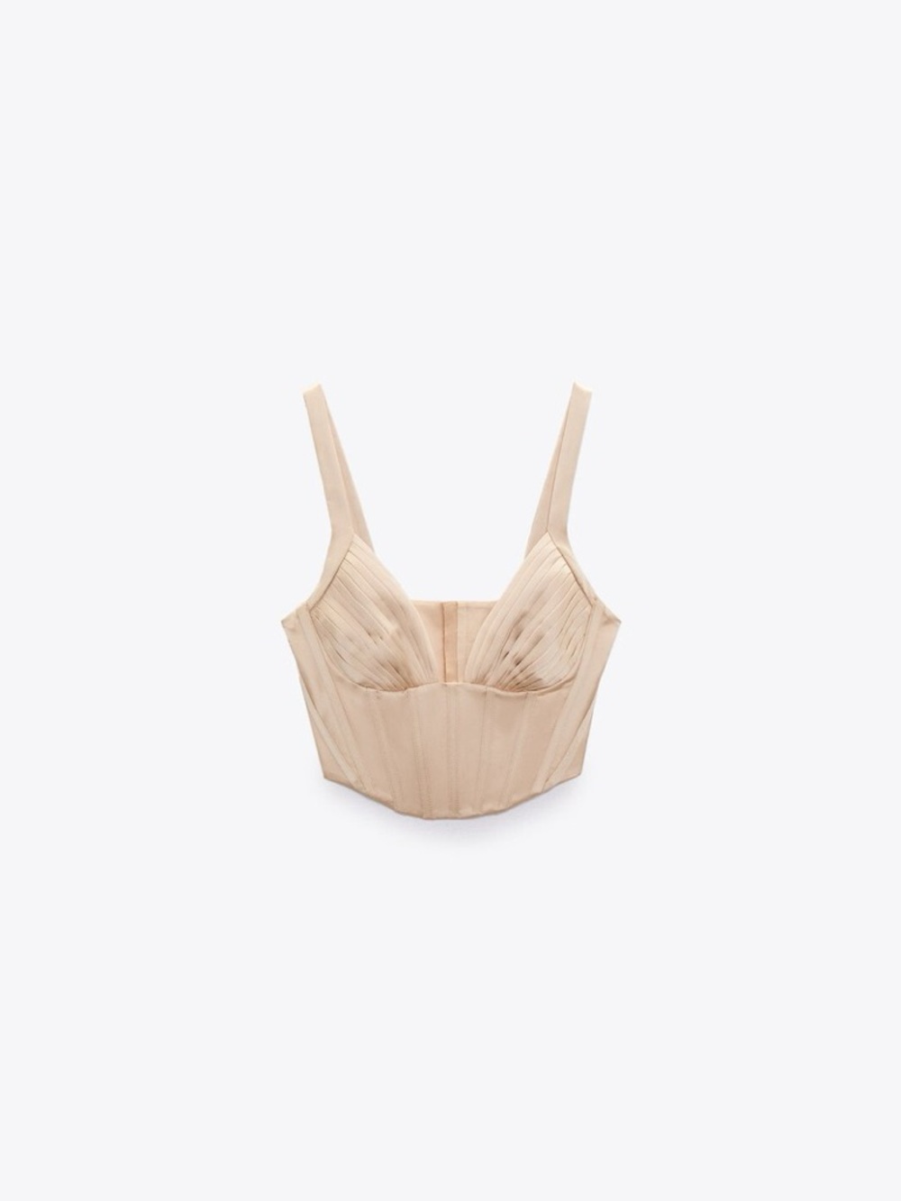 Zara Neutral Bustier Crop Top in Beige
